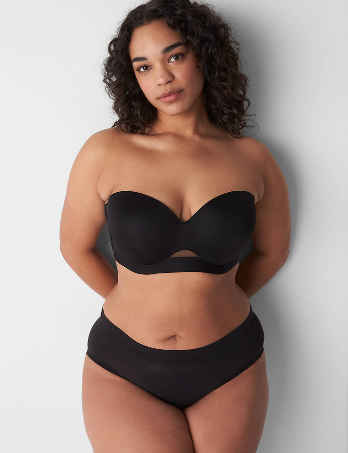 Cacique Lane Bryant Comfort Bliss Lightly Lined No Wire Black Bra Smooth 46D
