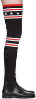 Thumbnail for your product : Givenchy Black Over-the-Knee Sock Rain Boots
