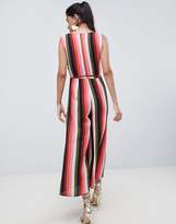 Thumbnail for your product : ASOS Design Jumpsuit With Wrap Front In Multi Stripe