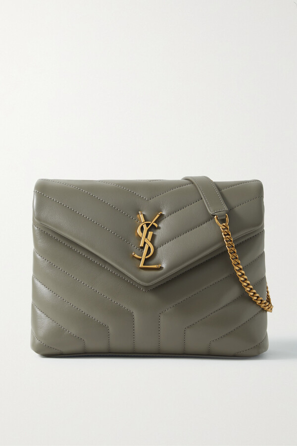 Saint Laurent Loulou Small Quilted Leather Shoulder Bag Gray ShopStyle