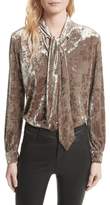 Thumbnail for your product : L'Agence Gisele Crushed Velvet Tie Neck Blouse