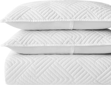 Design Studio Garment Wash Grid All-Season Reversible Soft Microfiber Quilt Set