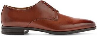 HUGO BOSS Italian-made Derby shoes in vegetable-tanned leather