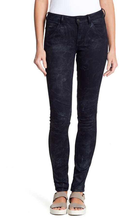 stitch star mid rise skinny jeans