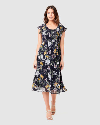 Ripe Maternity Women's Multi Printed Dresses - Fleur Button Back Dress - Size One Size, XS at The Iconic