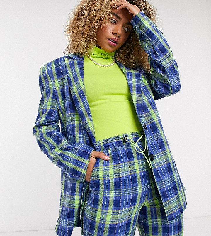 checkered oversized blazer