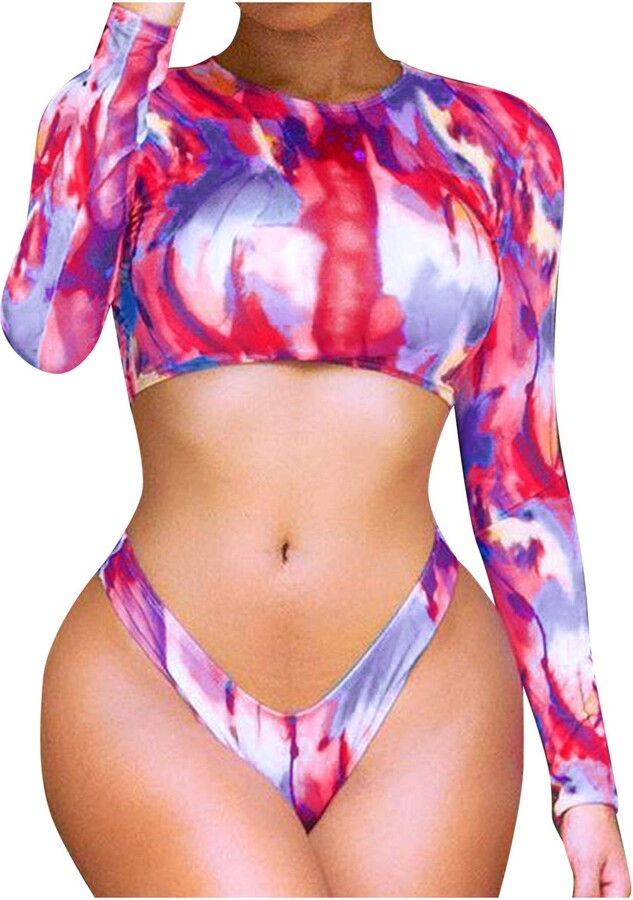 MOMOEW Women'S Swimsuit Padded Bikini Set Bikini Top High Waist Wrap