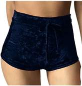 Thumbnail for your product : Gillberry Pants Gillberry Women Crushed Velvet Runner Casual Fashion Shorts High Waist Hot Pants (S, )