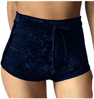 Gillberry Pants Gillberry Women Crushed Velvet Runner Casual Fashion Shorts High Waist Hot Pants (S, )