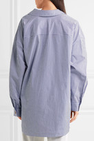 Thumbnail for your product : Awake Striped Cotton-poplin Shirt - Blue