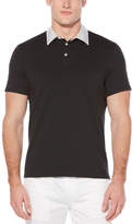 Thumbnail for your product : Perry Ellis Striped-Collar Slim Fit Pima Cotton Polo