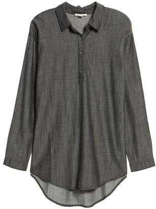 Eileen Fisher Tencel(R) Lyocell & Organic Cotton Tunic Shirt