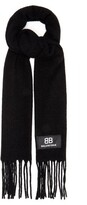 Thumbnail for your product : Balenciaga Fringed Wool-blend Scarf - Black