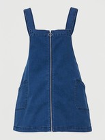 Thumbnail for your product : V By Very Curve Denim Zip Through Pinafore Dress - Mid Wash