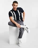 Thumbnail for your product : Fred Perry striped pique polo in navy