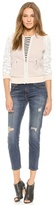 Thumbnail for your product : Rebecca Taylor Textured Bomber with Lace Sleeves