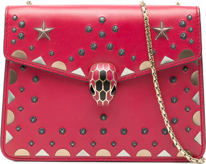 Bvlgari Pre-Owned 2010-2026 Small Studded Leather Laser Cut Square Serpenti Forever Chain crossbody bag