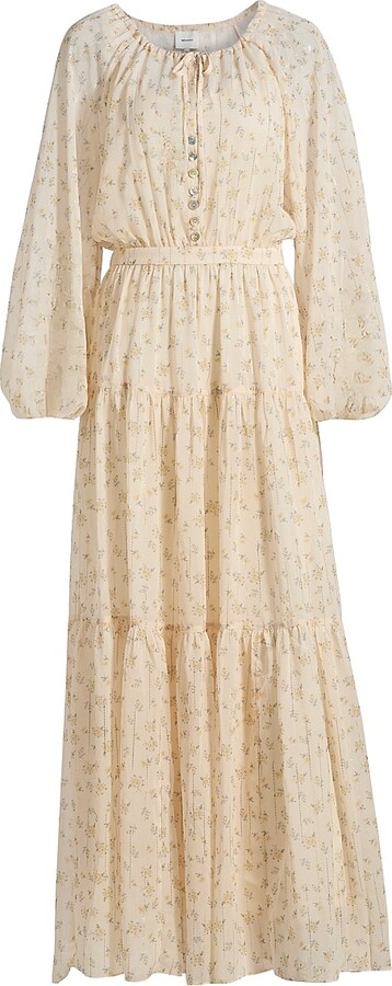 Reformation Women's Becca Foral Tie-Neck Maxi Dress - Ditsy - Size XS