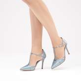 Thumbnail for your product : LK Bennett Benedetta Blue Satin Open Courts