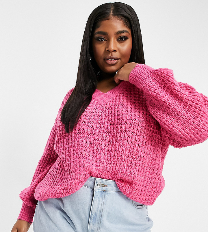 plus size hot pink sweater