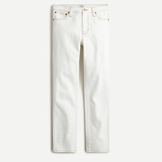 J.Crew Tall 9" vintage straight jean in white with gold stitching