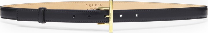 Alexander McQueen Leather T-Bar Belt