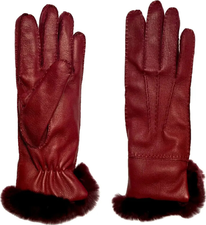 Restelli Fur-Trimmed Leather Gloves