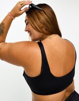 Thumbnail for your product : ASOS Curve ASOS DESIGN Curve mix and match square neck crop bikini top in black
