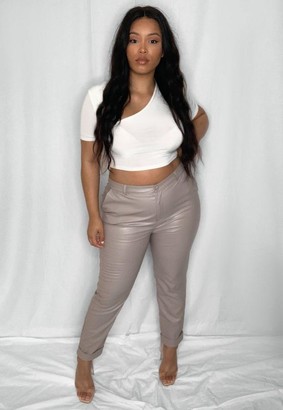 faux leather trousers plus size