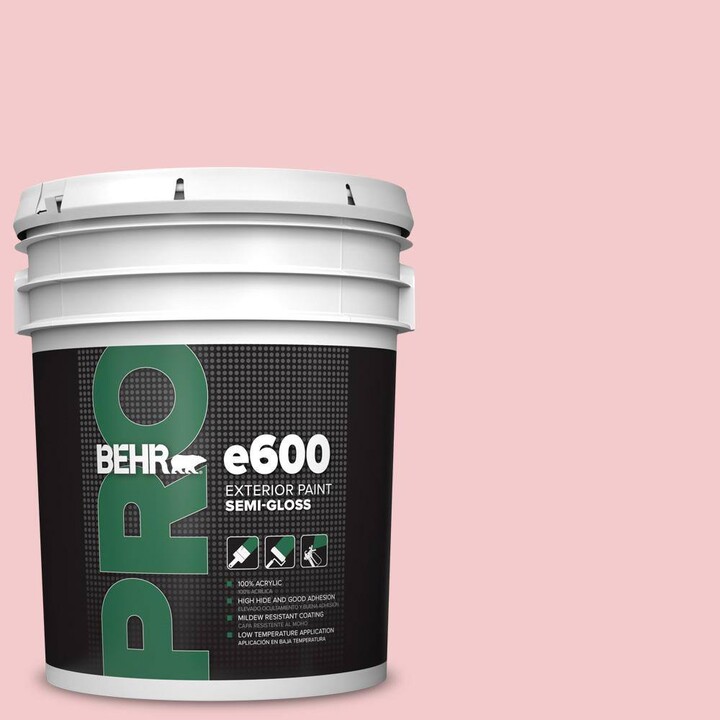 BEHR PRO 5 gal. #P160-1 Angel Kiss Semi-Gloss Exterior Paint