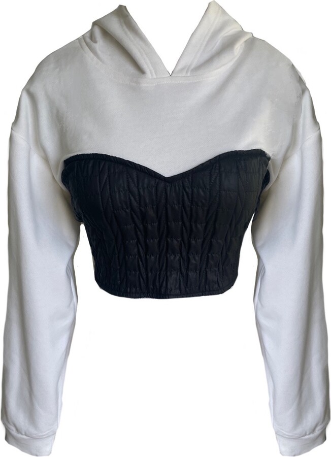 Mirimalist White Corset Ecru Hoodie