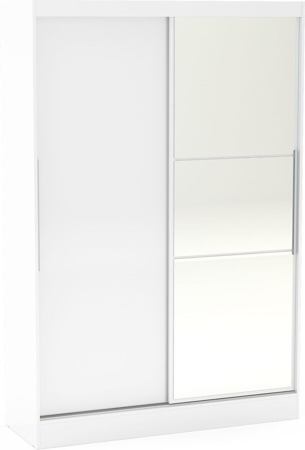 Dunelm Lynx 132cm Sliding Double Wardrobe, Mirrored White ShopStyle