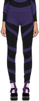 Thumbnail for your product : Paula Canovas Del Vas Black & Purple Lycra Leggings