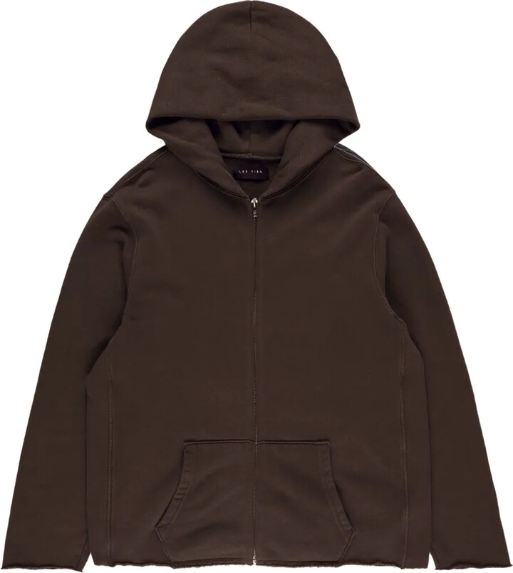 LES TIEN Raw-Edge Zip-Up Hoodie