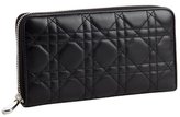 Thumbnail for your product : Christian Dior black cannage leather zip wallet