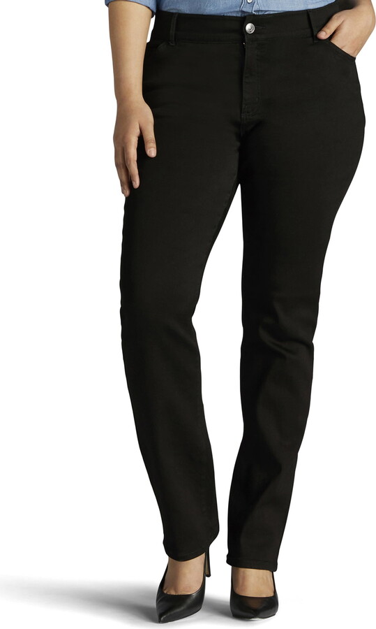 Lee Women’s Plus Flex Motion Straight Leg Jean, Available in Regular, Long, Short Inseams
