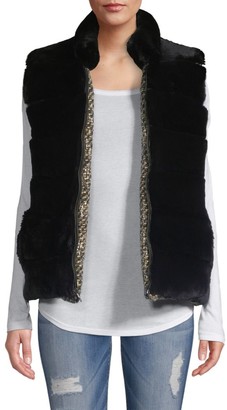 Pologeorgis Rex Rabbit Reversible Fur Tweed Vest