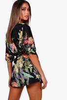 Thumbnail for your product : boohoo Floral Kimono Sleeve Playsuit