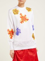 Thumbnail for your product : Toga Floral-print High-neck Blouse - White Print