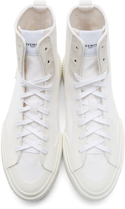 Givenchy White Tennis Light Mid-Top Sneakers