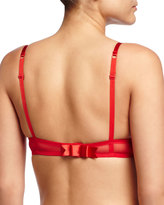 Thumbnail for your product : Chantal Thomass Lingerie Craquante Dotted-Tulle Underwire Bra, Poppy Red