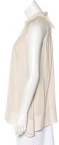 Thumbnail for your product : Brunello Cucinelli Silk Feather-Trimmed Top