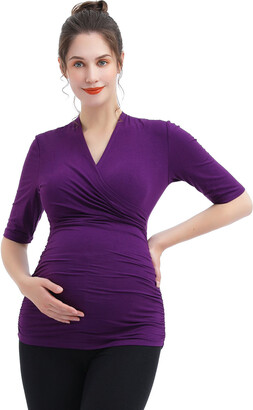 Kimi and Kai Maternity Essential V Neck Ruched Nursing Top - ShopStyle