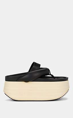 Jil Sander Women's Leather Platform Sandals - Black