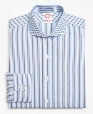 Brooks Brothers Stretch Madison Classic-Fit Dress Shirt, Non-Iron Royal Oxford Stripe