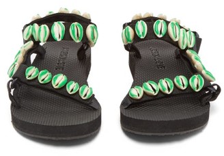 Arizona Love X Timeless Pearly Shell-embellished Sandals - Green