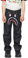 Thumbnail for your product : BAPE Kids Indigo Shark Embroidery Jeans