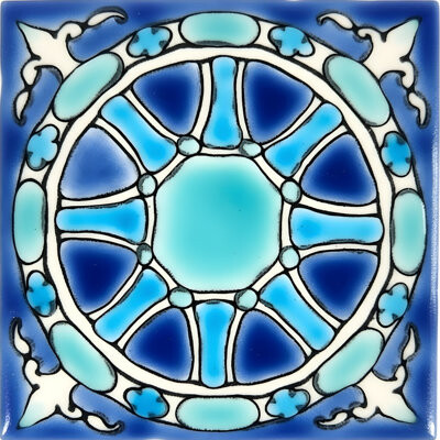 Casablanca Market Mediterranean 4'' X 4'' Setubal Hand Painted Ceramic Decorative Accent Tile