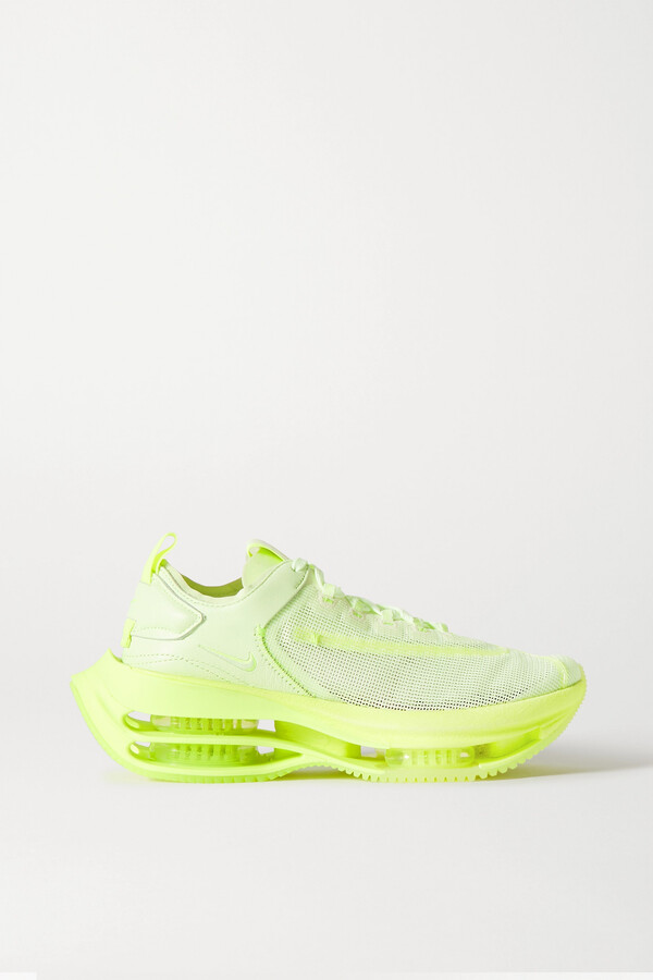 Nike Double Stack Mesh And Leather Sneakers - Yellow - ShopStyle