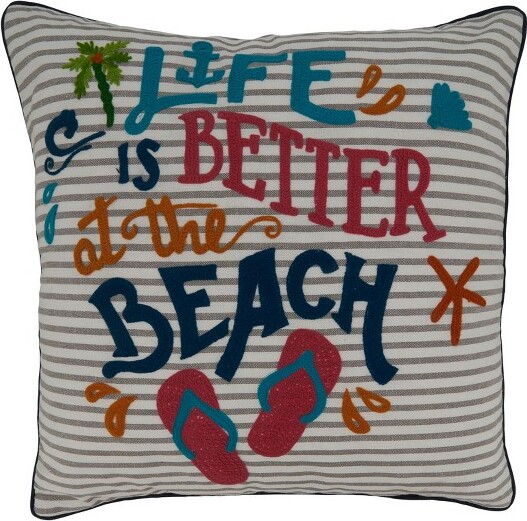 Okuna Outpost Set Of 4 Coastal Beach Throw Pillow Covers, 18x18 Decorative  Nautical Cushion Cases : Target